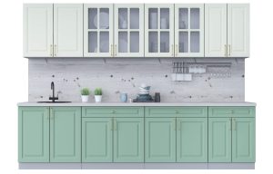 ГОТОВАЯ КУХНЯ ШАТО SOFT-TOUCH 3,0А (БЕЛЫЙ/ МЯТА)