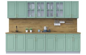 ГОТОВАЯ КУХНЯ ШАТО SOFT-TOUCH 3,0А (МЯТА/ МЯТА)
