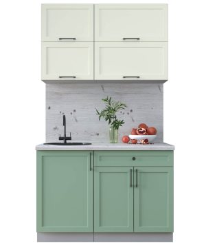 ГОТОВАЯ КУХНЯ ТРЕНД SOFT-TOUCH 1,2Б (БЕЛЫЙ/ МЯТА)