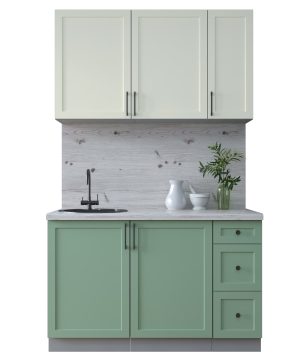 ГОТОВАЯ КУХНЯ ТРЕНД SOFT-TOUCH 1,3А (БЕЛЫЙ/ МЯТА)