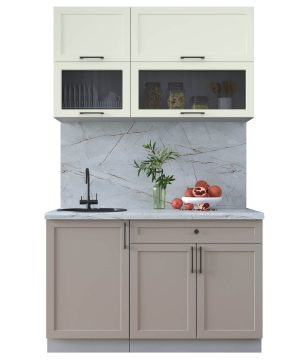 ГОТОВАЯ КУХНЯ ТРЕНД SOFT-TOUCH 1,3Б (БЕЛЫЙ/ ЛУНА)