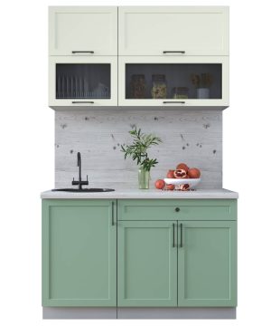 ГОТОВАЯ КУХНЯ ТРЕНД SOFT-TOUCH 1,3Б (БЕЛЫЙ/ МЯТА)