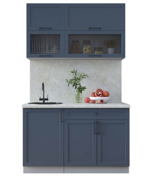 ГОТОВАЯ КУХНЯ ТРЕНД SOFT-TOUCH 1,3Б (ИНДИГО/ ИНДИГО)