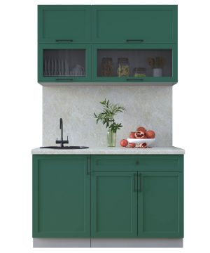 ГОТОВАЯ КУХНЯ ТРЕНД SOFT-TOUCH 1,3Б (ИЗУМРУД/ ИЗУМРУД)