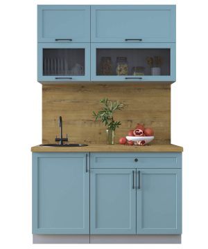 ГОТОВАЯ КУХНЯ ТРЕНД SOFT-TOUCH 1,3Б (ОКЕАН/ ОКЕАН)