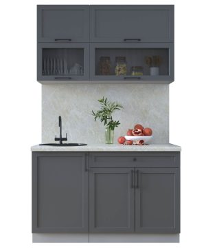 ГОТОВАЯ КУХНЯ ТРЕНД SOFT-TOUCH 1,3Б (ПЕПЕЛ/ ПЕПЕЛ)