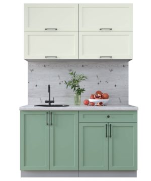 ГОТОВАЯ КУХНЯ ТРЕНД SOFT-TOUCH 1,4Б (БЕЛЫЙ/ МЯТА)