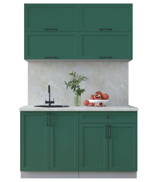 ГОТОВАЯ КУХНЯ ТРЕНД SOFT-TOUCH 1,4Б (ИЗУМРУД/ ИЗУМРУД)