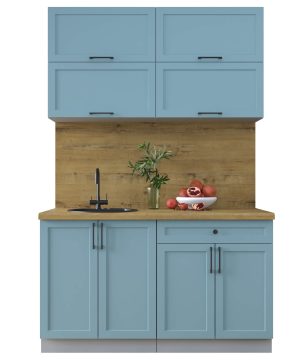 ГОТОВАЯ КУХНЯ ТРЕНД SOFT-TOUCH 1,4Б (ОКЕАН/ ОКЕАН)