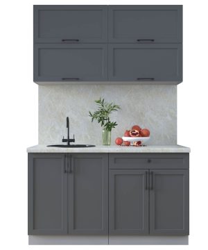 ГОТОВАЯ КУХНЯ ТРЕНД SOFT-TOUCH 1,4Б (ПЕПЕЛ/ ПЕПЕЛ)