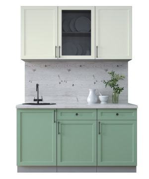 ГОТОВАЯ КУХНЯ ТРЕНД SOFT-TOUCH 1,5А (БЕЛЫЙ/ МЯТА)