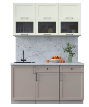 ГОТОВАЯ КУХНЯ ТРЕНД SOFT-TOUCH 1,5Б (БЕЛЫЙ/ ЛУНА)