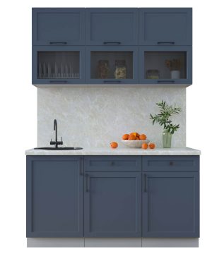 ГОТОВАЯ КУХНЯ ТРЕНД SOFT-TOUCH 1,5Б (ИНДИГО/ ИНДИГО)