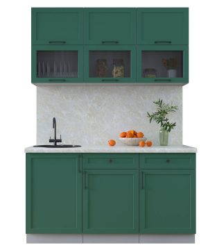 ГОТОВАЯ КУХНЯ ТРЕНД SOFT-TOUCH 1,5Б (ИЗУМРУД/ ИЗУМРУД)