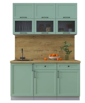 ГОТОВАЯ КУХНЯ ТРЕНД SOFT-TOUCH 1,5Б (МЯТА/ МЯТА)