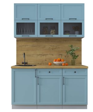 ГОТОВАЯ КУХНЯ ТРЕНД SOFT-TOUCH 1,5Б (ОКЕАН/ ОКЕАН)