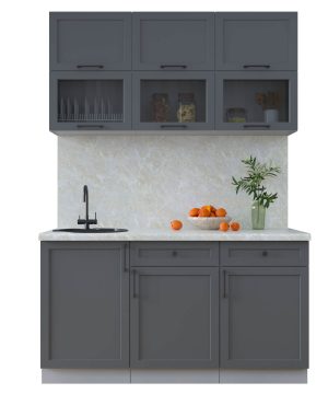 ГОТОВАЯ КУХНЯ ТРЕНД SOFT-TOUCH 1,5Б (ПЕПЕЛ/ ПЕПЕЛ)