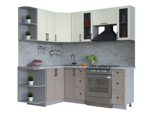 ГОТОВАЯ КУХНЯ ТРЕНД SOFT-TOUCH 1,5Х2,1 (БЕЛЫЙ/ ЛУНА)