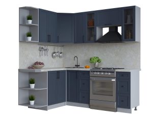 ГОТОВАЯ КУХНЯ ТРЕНД SOFT-TOUCH 1,5Х2,1 (ИНДИГО/ ИНДИГО)