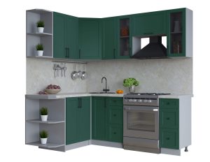 ГОТОВАЯ КУХНЯ ТРЕНД SOFT-TOUCH 1,5Х2,1 (ИЗУМРУД/ ИЗУМРУД)