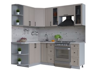 ГОТОВАЯ КУХНЯ ТРЕНД SOFT-TOUCH 1,5Х2,1 (ЛУНА/ ЛУНА)