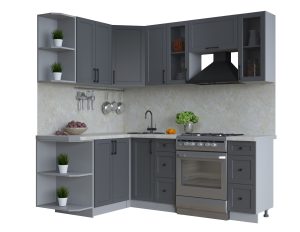 ГОТОВАЯ КУХНЯ ТРЕНД SOFT-TOUCH 1,5Х2,1 (ПЕПЕЛ/ ПЕПЕЛ)