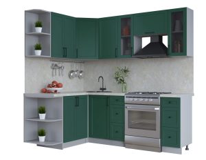 ГОТОВАЯ КУХНЯ ТРЕНД SOFT-TOUCH 1,5Х2,2 (ИЗУМРУД/ ИЗУМРУД)