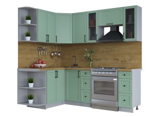ГОТОВАЯ КУХНЯ ТРЕНД SOFT-TOUCH 1,5Х2,2 (МЯТА/ МЯТА)