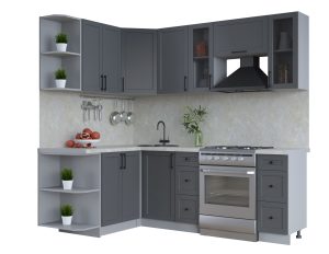 ГОТОВАЯ КУХНЯ ТРЕНД SOFT-TOUCH 1,5Х2,2 (ПЕПЕЛ/ ПЕПЕЛ)