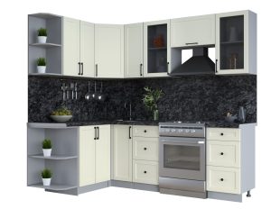 ГОТОВАЯ КУХНЯ ТРЕНД SOFT-TOUCH 1,5Х2,3 (БЕЛЫЙ/ БЕЛЫЙ)