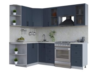 ГОТОВАЯ КУХНЯ ТРЕНД SOFT-TOUCH 1,5Х2,3 (ИНДИГО/ ИНДИГО)