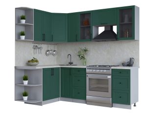 ГОТОВАЯ КУХНЯ ТРЕНД SOFT-TOUCH 1,5Х2,3 (ИЗУМРУД/ ИЗУМРУД)