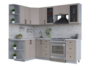 ГОТОВАЯ КУХНЯ ТРЕНД SOFT-TOUCH 1,5Х2,3 (ЛУНА/ ЛУНА)