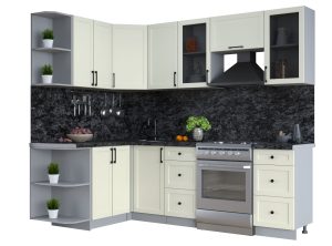 ГОТОВАЯ КУХНЯ ТРЕНД SOFT-TOUCH 1,5Х2,4 (БЕЛЫЙ/ БЕЛЫЙ)