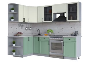 ГОТОВАЯ КУХНЯ ТРЕНД SOFT-TOUCH 1,5Х2,5 (БЕЛЫЙ/ МЯТА)