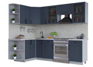 ГОТОВАЯ КУХНЯ ТРЕНД SOFT-TOUCH 1,5Х2,5 (ИНДИГО/ ИНДИГО)