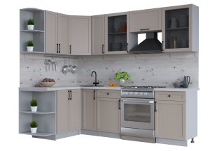 ГОТОВАЯ КУХНЯ ТРЕНД SOFT-TOUCH 1,5Х2,5 (ЛУНА/ ЛУНА)