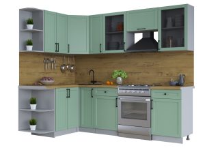 ГОТОВАЯ КУХНЯ ТРЕНД SOFT-TOUCH 1,5Х2,5 (МЯТА/ МЯТА)