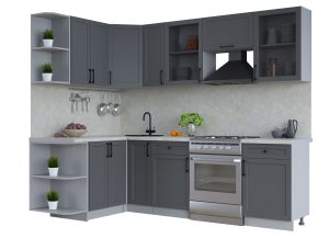 ГОТОВАЯ КУХНЯ ТРЕНД SOFT-TOUCH 1,5Х2,5 (ПЕПЕЛ/ ПЕПЕЛ)