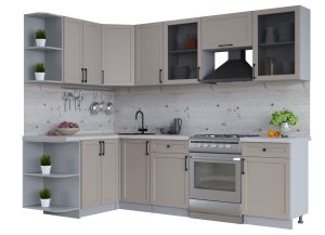 ГОТОВАЯ КУХНЯ ТРЕНД SOFT-TOUCH 1,5Х2,6 (ЛУНА/ ЛУНА)