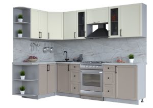 ГОТОВАЯ КУХНЯ ТРЕНД SOFT-TOUCH 1,5Х2,7 (БЕЛЫЙ/ ЛУНА)