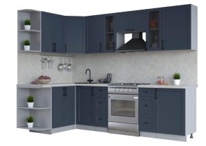 ГОТОВАЯ КУХНЯ ТРЕНД SOFT-TOUCH 1,5Х2,7 (ИНДИГО/ ИНДИГО)
