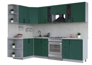 ГОТОВАЯ КУХНЯ ТРЕНД SOFT-TOUCH 1,5Х2,7 (ИЗУМРУД/ ИЗУМРУД)