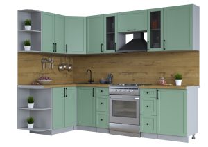 ГОТОВАЯ КУХНЯ ТРЕНД SOFT-TOUCH 1,5Х2,7 (МЯТА/ МЯТА)