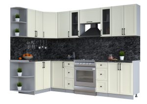 ГОТОВАЯ КУХНЯ ТРЕНД SOFT-TOUCH 1,5Х2,8 (БЕЛЫЙ/ БЕЛЫЙ)