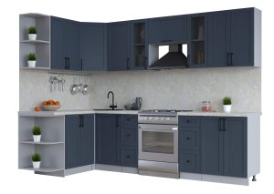 ГОТОВАЯ КУХНЯ ТРЕНД SOFT-TOUCH 1,5Х2,8 (ИНДИГО/ ИНДИГО)