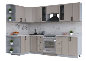 ГОТОВАЯ КУХНЯ ТРЕНД SOFT-TOUCH 1,5Х2,8 (ЛУНА/ ЛУНА)