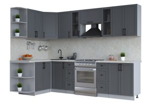 ГОТОВАЯ КУХНЯ ТРЕНД SOFT-TOUCH 1,5Х2,8 (ПЕПЕЛ/ ПЕПЕЛ)