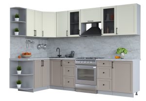 ГОТОВАЯ КУХНЯ ТРЕНД SOFT-TOUCH 1,5Х2,9 (БЕЛЫЙ/ ЛУНА)