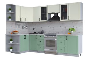 ГОТОВАЯ КУХНЯ ТРЕНД SOFT-TOUCH 1,5Х2,9 (БЕЛЫЙ/ МЯТА)